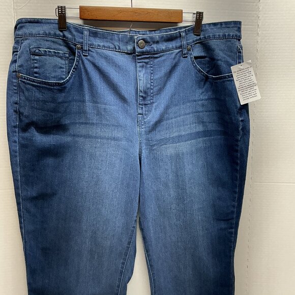 22W JEANS TRUE DENIM Straight Leg Frayed Jeans NWT SUPER NICE! IML! QVC JEANS - Picture 2 of 11